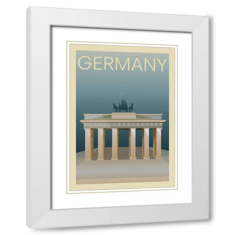 Germany White Modern Wood Framed Art Print with Double Matting by Incado