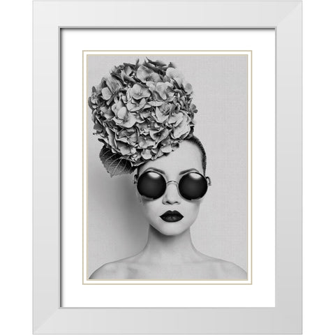 Petunia White Modern Wood Framed Art Print with Double Matting by Incado