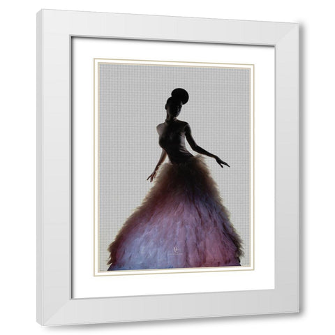 Purmingo White Modern Wood Framed Art Print with Double Matting by Incado