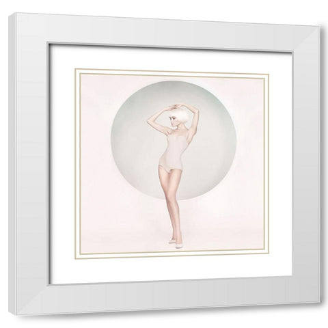 Pastel Muse White Modern Wood Framed Art Print with Double Matting by Incado