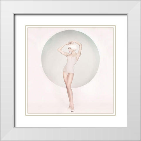 Pastel Muse White Modern Wood Framed Art Print with Double Matting by Incado