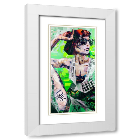 Cool White Modern Wood Framed Art Print with Double Matting by Grey, James