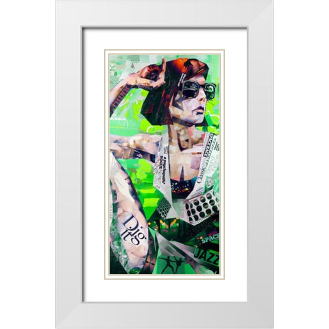 Cool White Modern Wood Framed Art Print with Double Matting by Grey, James