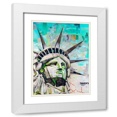 Freedom White Modern Wood Framed Art Print with Double Matting by Grey, James
