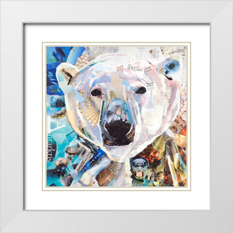 Polar Bear White Modern Wood Framed Art Print with Double Matting by Grey, James