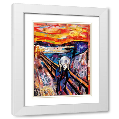 The Scream White Modern Wood Framed Art Print with Double Matting by Grey, James