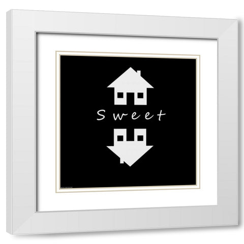Home Sweet Home White Modern Wood Framed Art Print with Double Matting by GraphINC