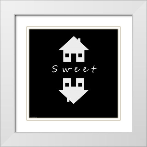 Home Sweet Home White Modern Wood Framed Art Print with Double Matting by GraphINC