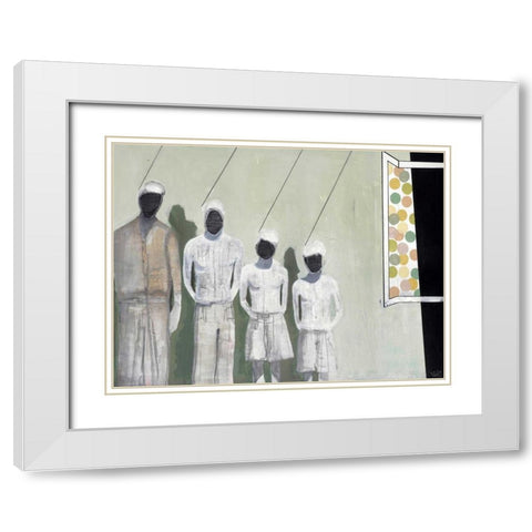 Stay White Modern Wood Framed Art Print with Double Matting by Olesen, Nicolai Kubel