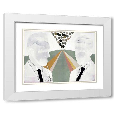 The Literates White Modern Wood Framed Art Print with Double Matting by Olesen, Nicolai Kubel