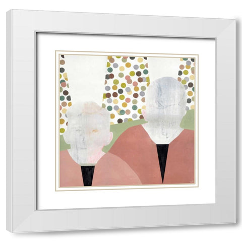 Twins White Modern Wood Framed Art Print with Double Matting by Olesen, Nicolai Kubel
