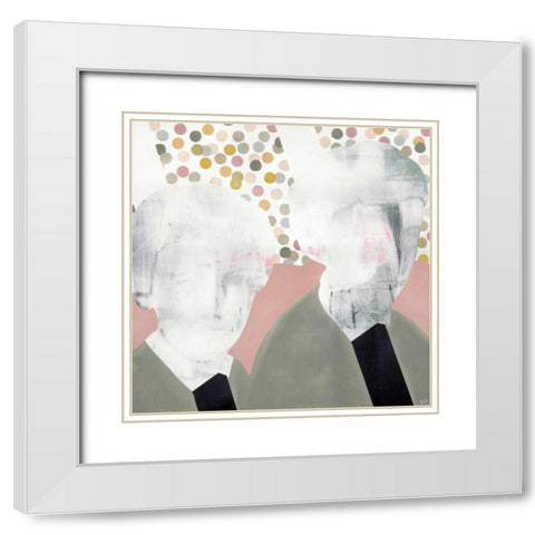 Girlfriends White Modern Wood Framed Art Print with Double Matting by Olesen, Nicolai Kubel