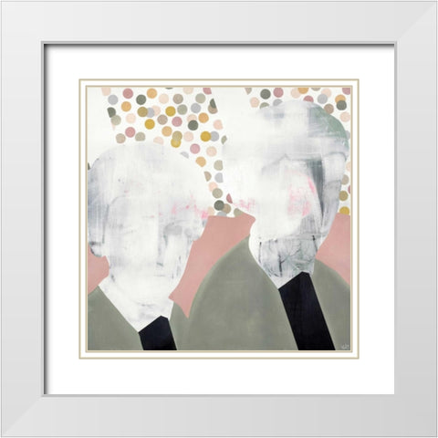 Girlfriends White Modern Wood Framed Art Print with Double Matting by Olesen, Nicolai Kubel