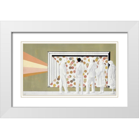 The Lineup White Modern Wood Framed Art Print with Double Matting by Olesen, Nicolai Kubel