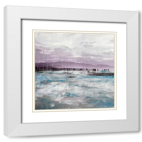 Beach I White Modern Wood Framed Art Print with Double Matting by Summer, Clara