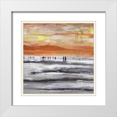 Beach II White Modern Wood Framed Art Print with Double Matting by Summer, Clara