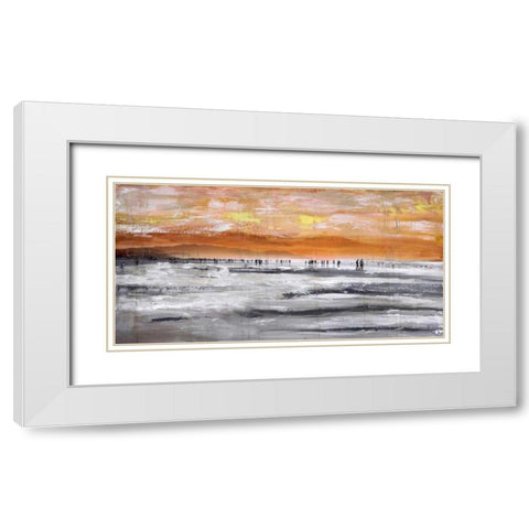 Beach II White Modern Wood Framed Art Print with Double Matting by Summer, Clara