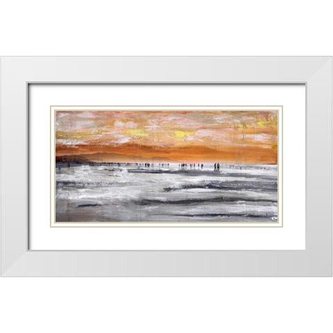 Beach II White Modern Wood Framed Art Print with Double Matting by Summer, Clara