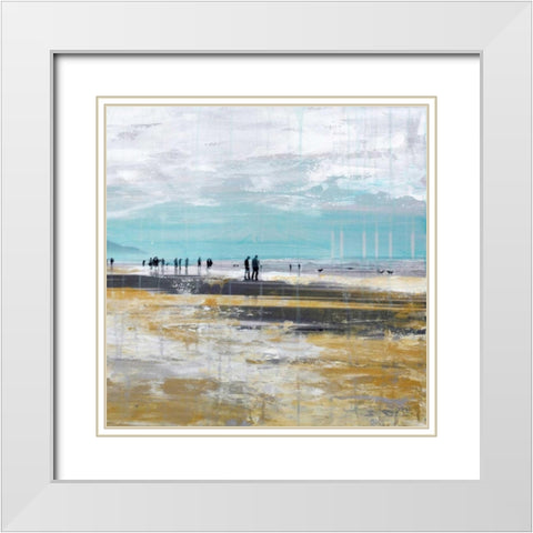 Beach III White Modern Wood Framed Art Print with Double Matting by Summer, Clara