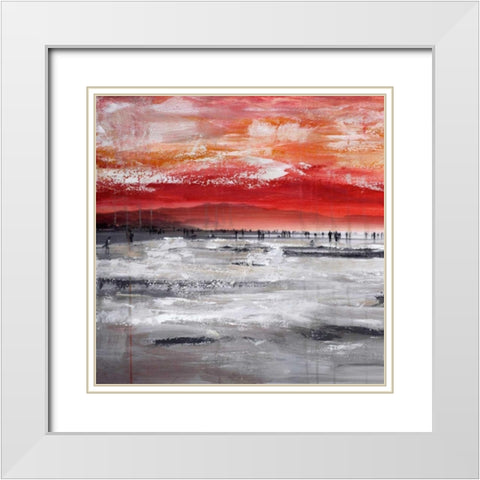 Beach IV White Modern Wood Framed Art Print with Double Matting by Summer, Clara