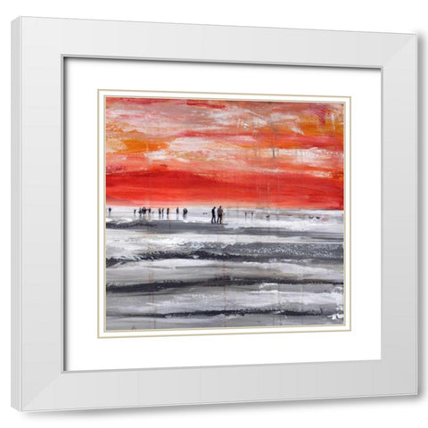 Beach IV White Modern Wood Framed Art Print with Double Matting by Summer, Clara