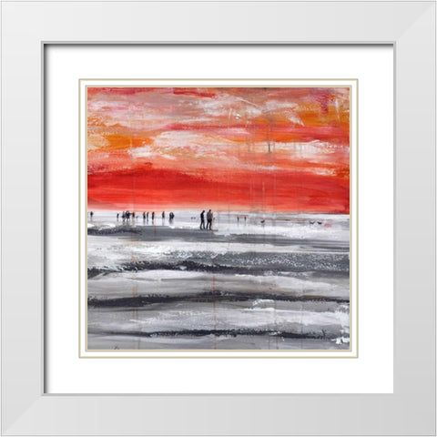 Beach IV White Modern Wood Framed Art Print with Double Matting by Summer, Clara
