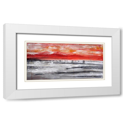 Beach IV White Modern Wood Framed Art Print with Double Matting by Summer, Clara