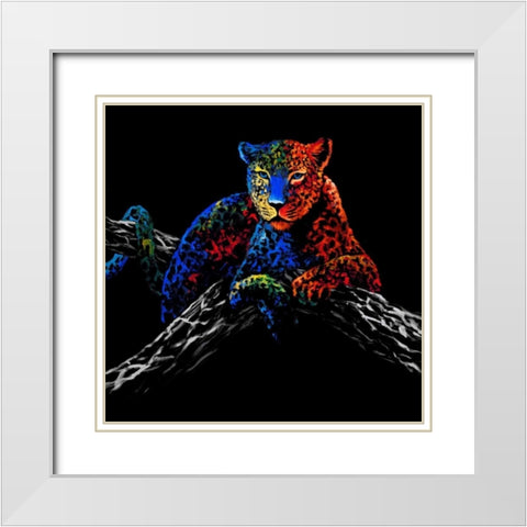The Cheetah White Modern Wood Framed Art Print with Double Matting by Summer, Clara