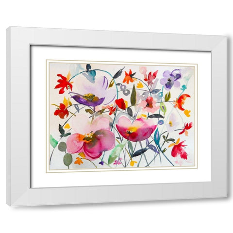 Bohemian Garden White Modern Wood Framed Art Print with Double Matting by Johannesson, Karin
