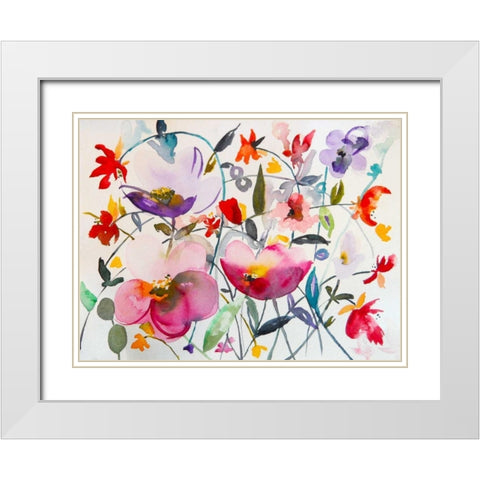 Bohemian Garden White Modern Wood Framed Art Print with Double Matting by Johannesson, Karin