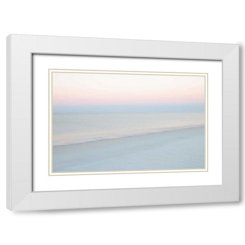 Crescent Beach #9 White Modern Wood Framed Art Print with Double Matting by Juracek, John