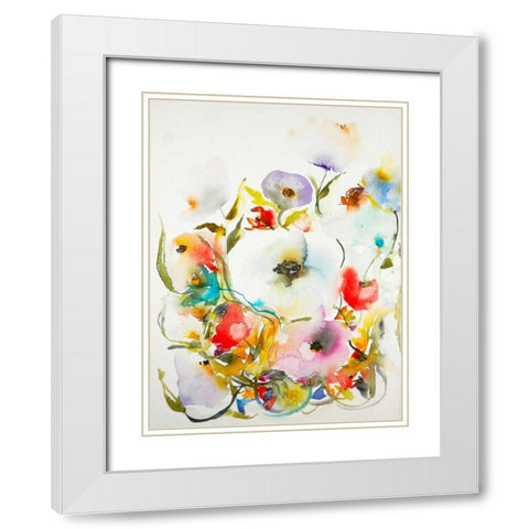Gardenia 14 White Modern Wood Framed Art Print with Double Matting by Johannesson, Karin