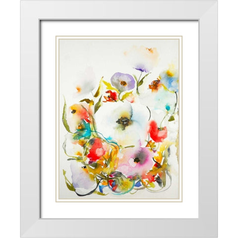 Gardenia 14 White Modern Wood Framed Art Print with Double Matting by Johannesson, Karin
