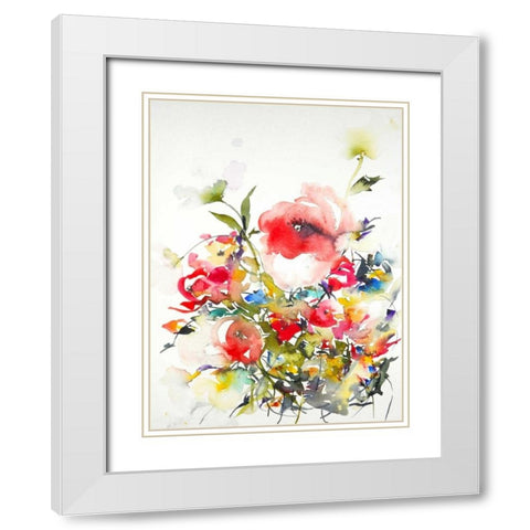Summer Garden One White Modern Wood Framed Art Print with Double Matting by Johannesson, Karin