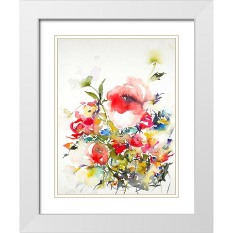 Summer Garden One White Modern Wood Framed Art Print with Double Matting by Johannesson, Karin