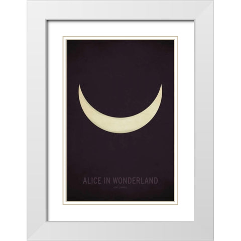 Alice in Wonderland White Modern Wood Framed Art Print with Double Matting by Jackson, Christian