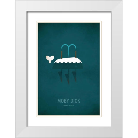 Moby Dick Minimal White Modern Wood Framed Art Print with Double Matting by Jackson, Christian