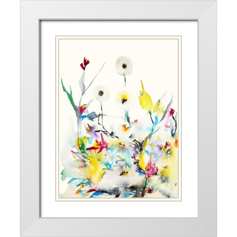 Summer Garden VI White Modern Wood Framed Art Print with Double Matting by Johannesson, Karin
