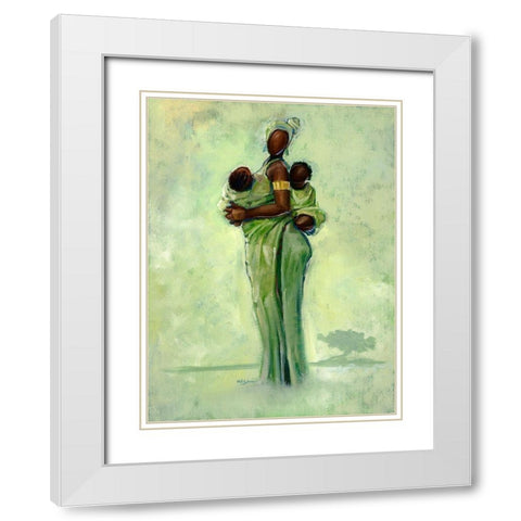 Raising Two Nations White Modern Wood Framed Art Print with Double Matting by Jackson, Robert