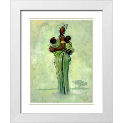 Raising Two Nations White Modern Wood Framed Art Print with Double Matting by Jackson, Robert