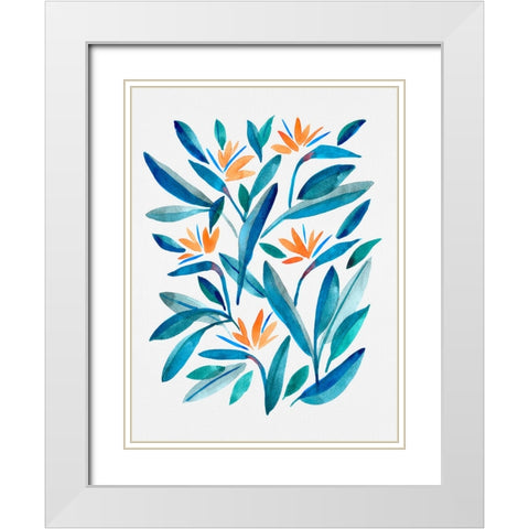 Bird of Paradise Flower 1 White Modern Wood Framed Art Print with Double Matting by Juncos, Cami