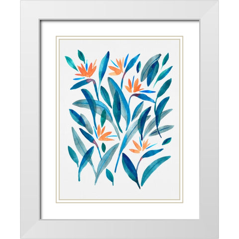 Bird of Paradise Flower 2 White Modern Wood Framed Art Print with Double Matting by Juncos, Cami