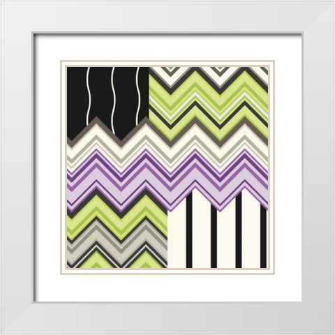 Jazzed 1 White Modern Wood Framed Art Print with Double Matting by Kroner, Janelle
