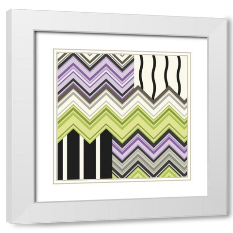 Jazzed 2 White Modern Wood Framed Art Print with Double Matting by Kroner, Janelle