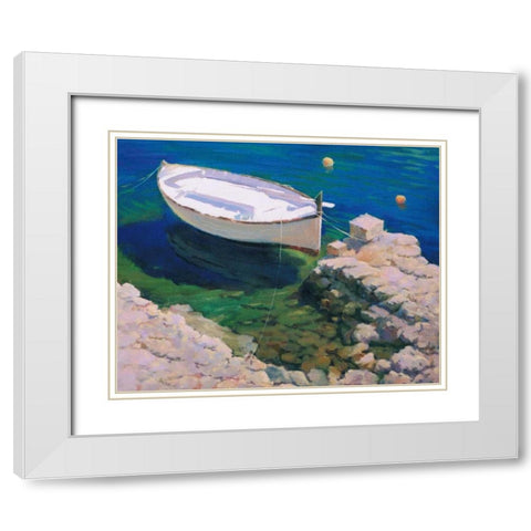 Boat White Modern Wood Framed Art Print with Double Matting by Krioutchkov, Alex Hook