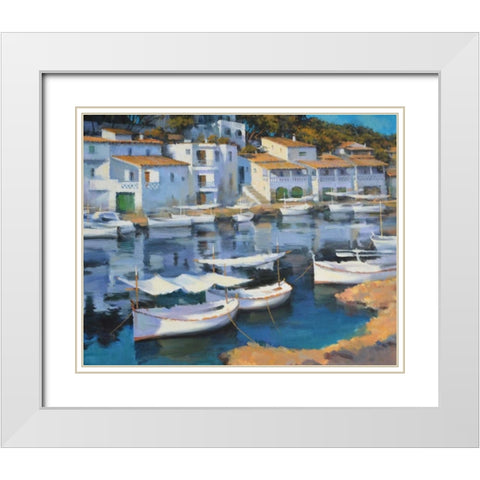 Cala Figuera White Modern Wood Framed Art Print with Double Matting by Krioutchkov, Alex Hook