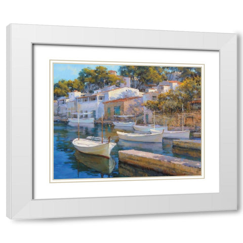 Cala Figuera 24 White Modern Wood Framed Art Print with Double Matting by Krioutchkov, Alex Hook