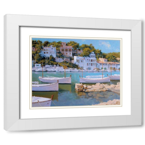 Cala Figuera 32 White Modern Wood Framed Art Print with Double Matting by Krioutchkov, Alex Hook