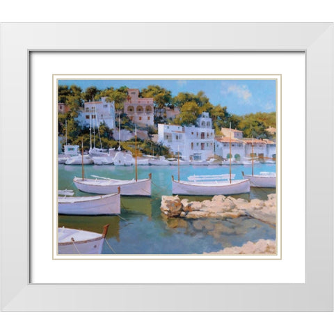 Cala Figuera 32 White Modern Wood Framed Art Print with Double Matting by Krioutchkov, Alex Hook