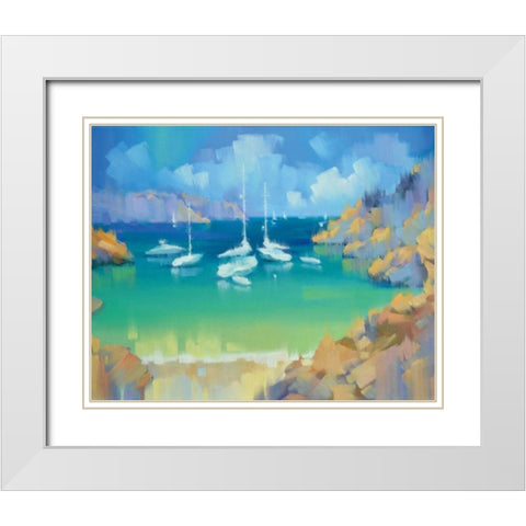 Cala Llombards VI White Modern Wood Framed Art Print with Double Matting by Krioutchkov, Alex Hook